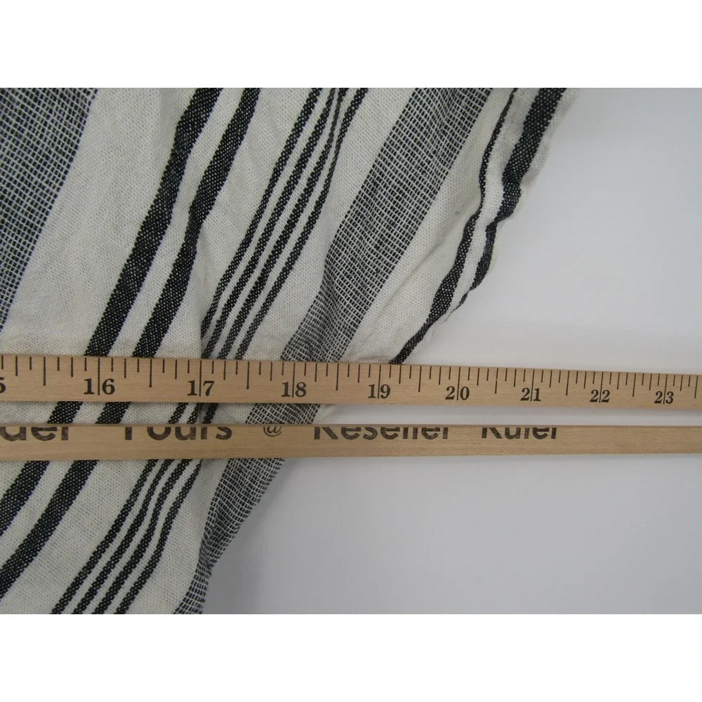 American Eagle Jumpsuit‎ Medium White Black Striped Linen Wide Leg Breathable